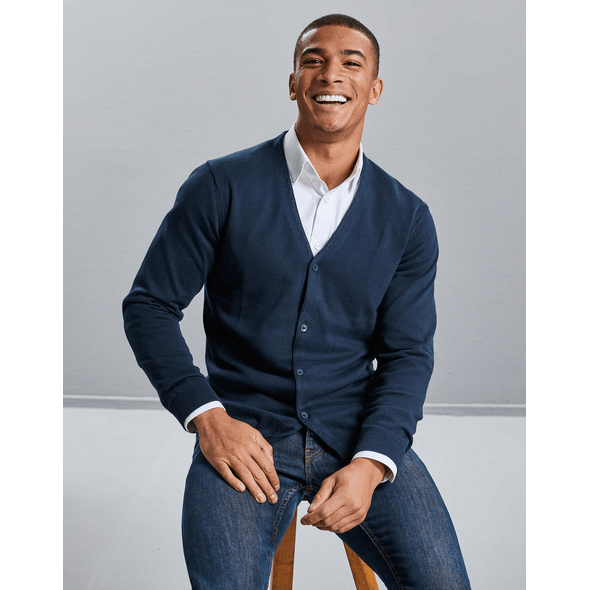 Men's v neck best sale button up cardigan